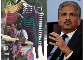 बाइक है या बाहुबली: आगे बीवी पीछे 37 कुर्सियां, फोटो देखकर चकरा गया आनंद महिंद्रा का माथा