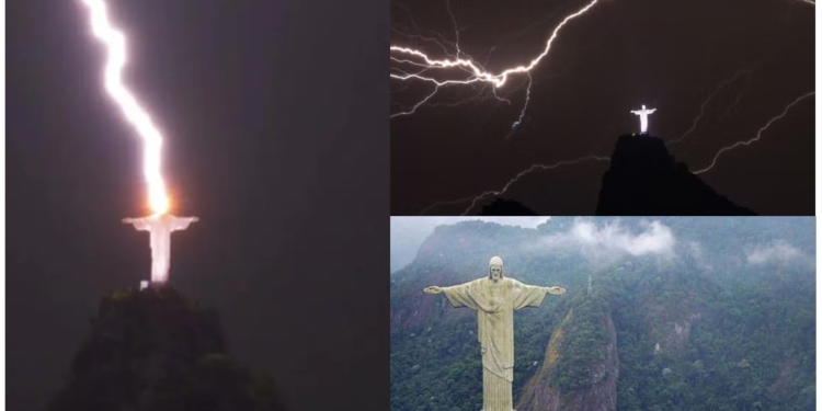 ब्राजील में ईसा मसीह की मूर्ति पर गिरी बिजली, कैमरे में कैद हुआ यह दुर्भाग्यपूर्ण दृश्य