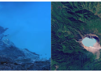 नीले रंग की लपटें वाली झील का वीडियो वायरल, लोग पूछ रहे लोकेशन