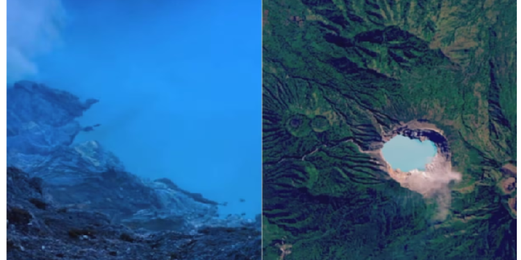 नीले रंग की लपटें वाली झील का वीडियो वायरल, लोग पूछ रहे लोकेशन