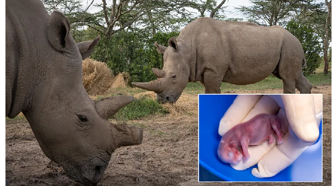 आईवीएफ तकनीकी से पहली बार मादा गैंडे को गर्भ धारण