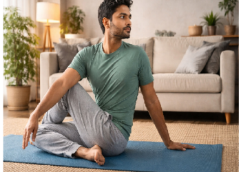 कटिचक्रासन कमर का लचीलापन बढ़ाने में मददगार