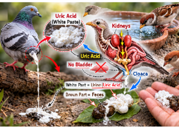 पक्षियों की पॉटी में ही छिपा होता है “यूरिन” का राज़